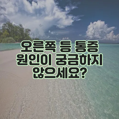 오른쪽 등 통증 원인이 궁금하지 않으세요?