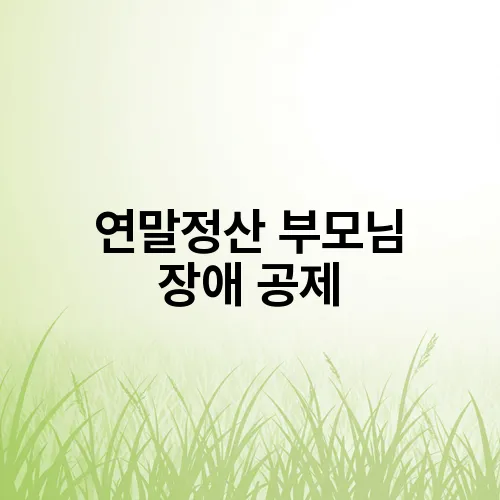 연말정산 부모님 장애 공제