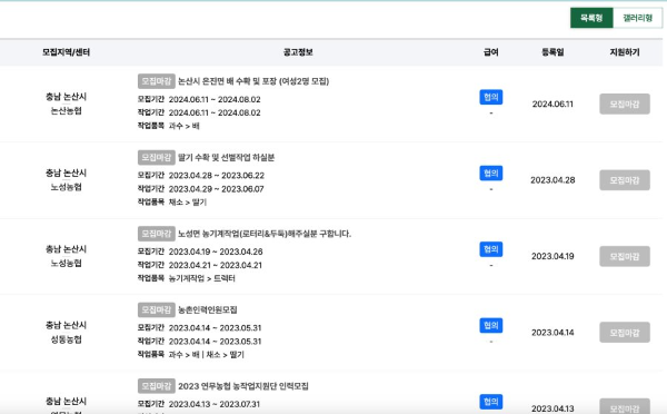 일자리 목록형