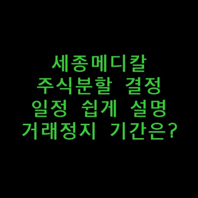 세종메디칼주식분할일정