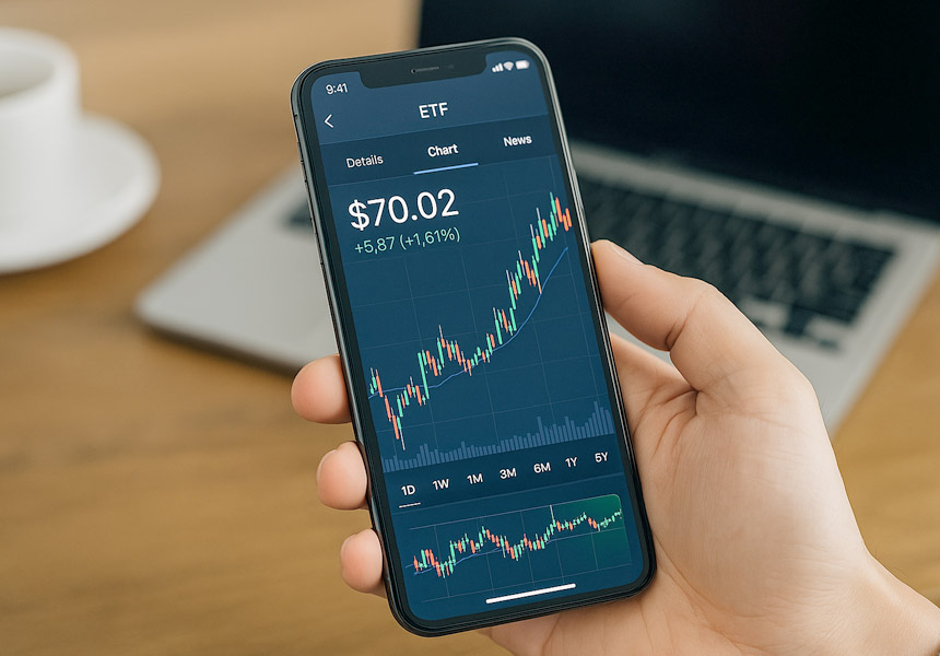 ETF 종목 주가 차트 화면