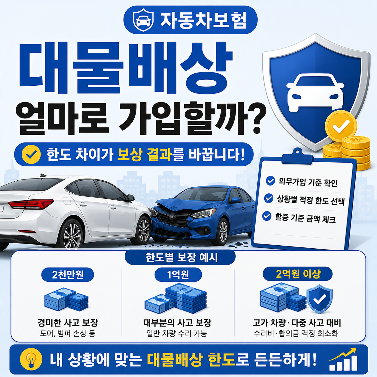 자동차보험 대물배상 가입금액 비교 이미지