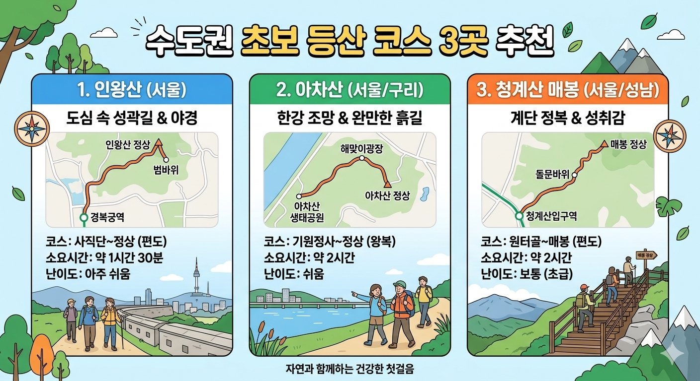 초보자도 쉽게 갈 수 있는 수도권 초급 등산 코스 3곳 추천