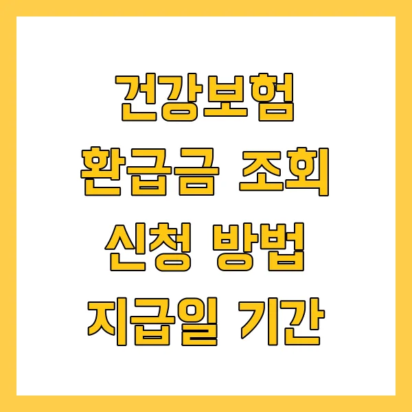 건강보험 환급금 조회 신청 방법 환급금 지급일은 언제?