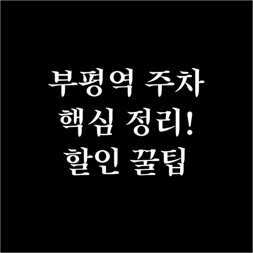 부평역 민자역사 주차 요금 및 쇼핑몰..