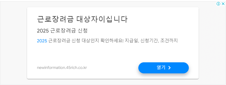 근로 장려금 대상