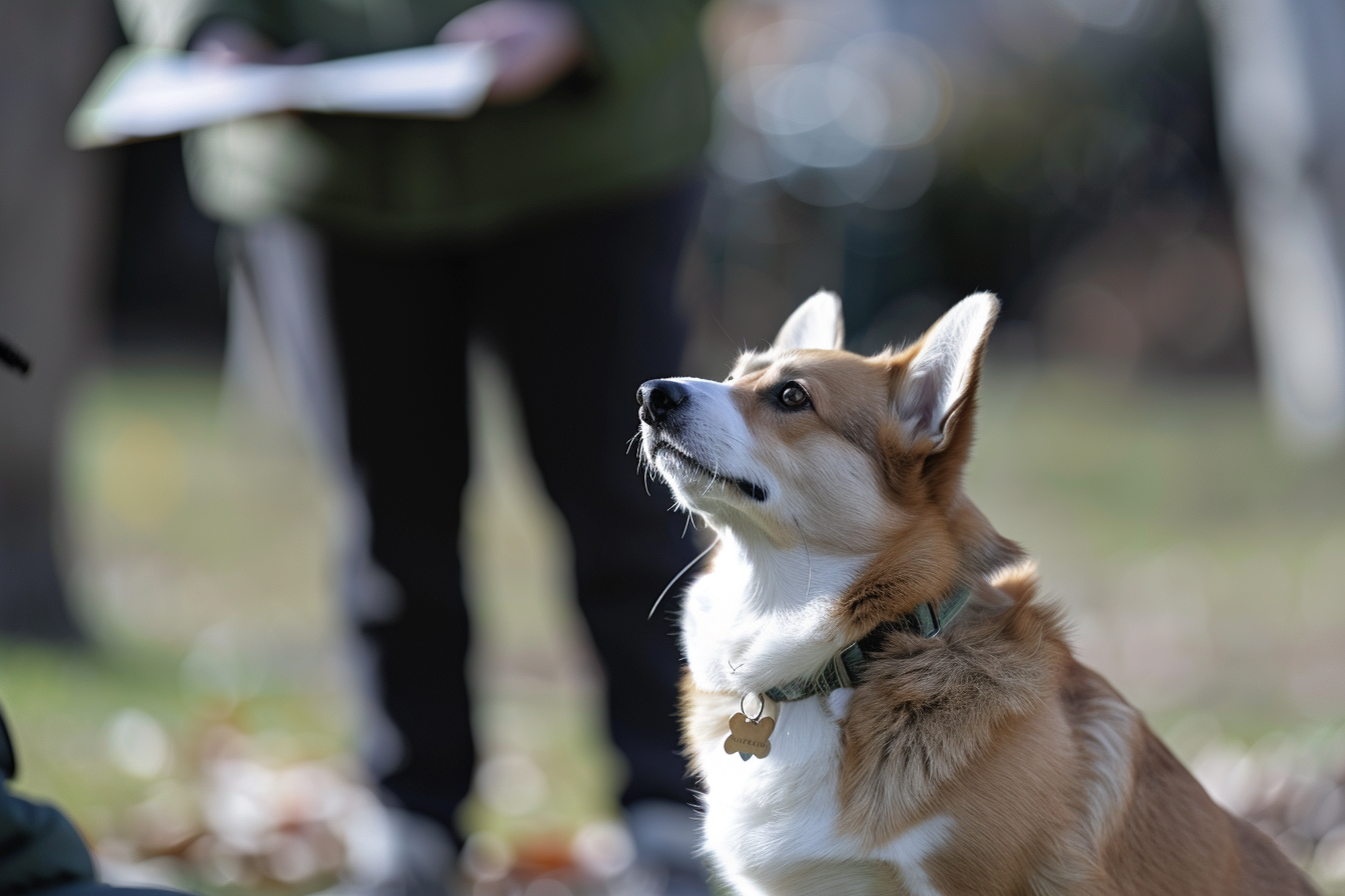 Welsh Corgi being trained with treats