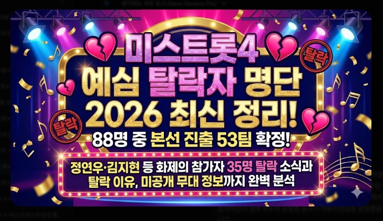 미스트롯4 예심 탈락자 총정리 화제의 참가자부터 심사 기준까지 완전 분석