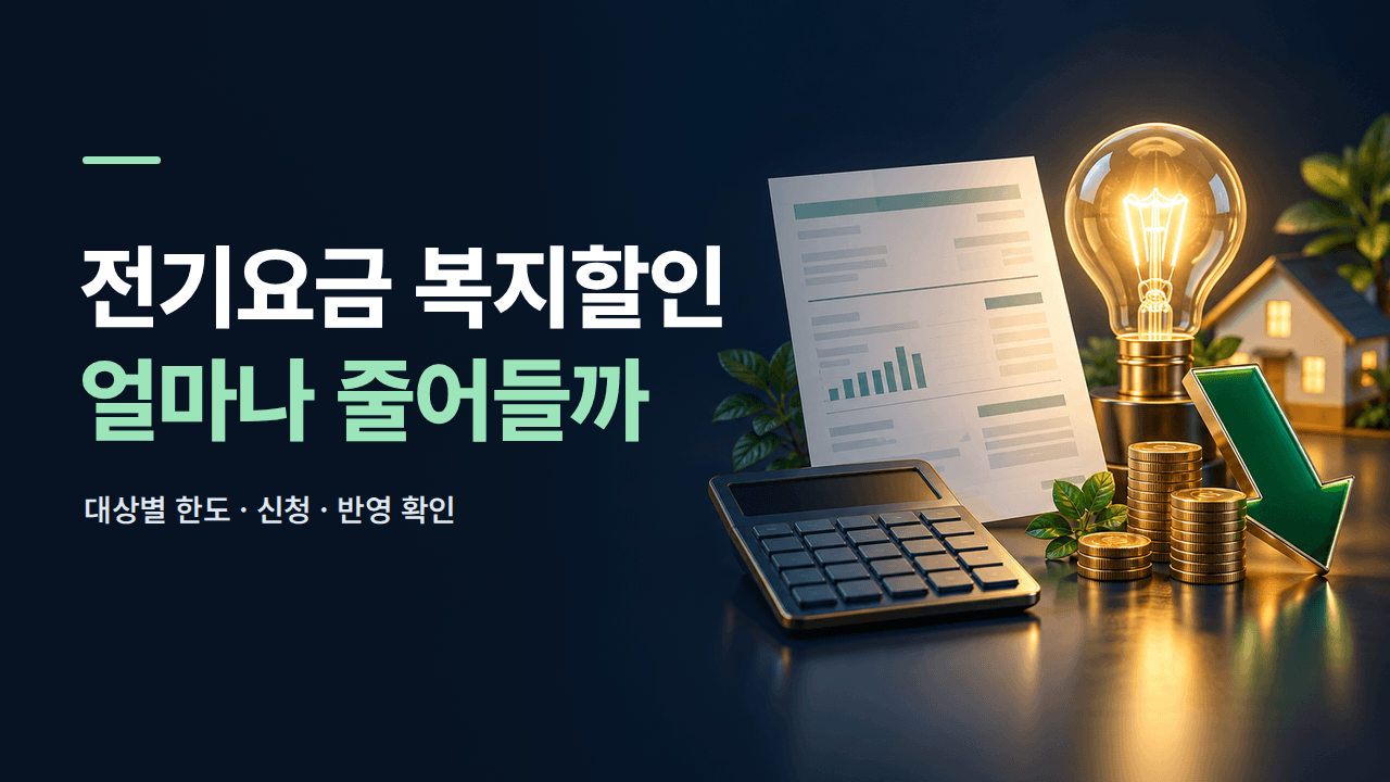 전기요금 복지할인 신청 방법|대상별 금액·한도·고지서 확인