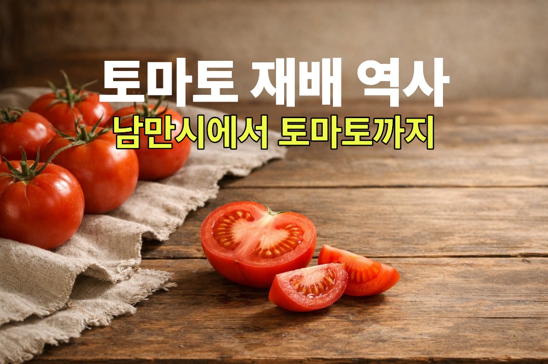 토마토 재배 역사를 설명하는 차분한 대표 이미지