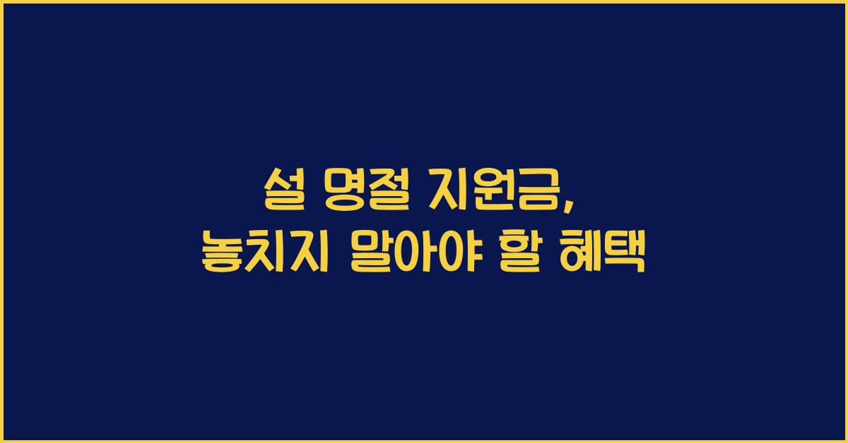 설 명절 지원금