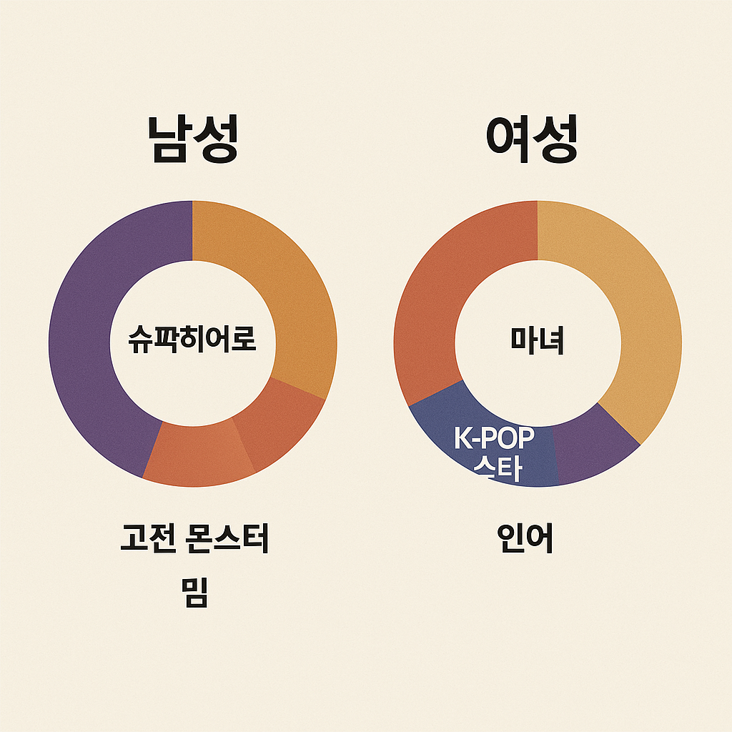 성별/타입별 베스트 코스튬 순위