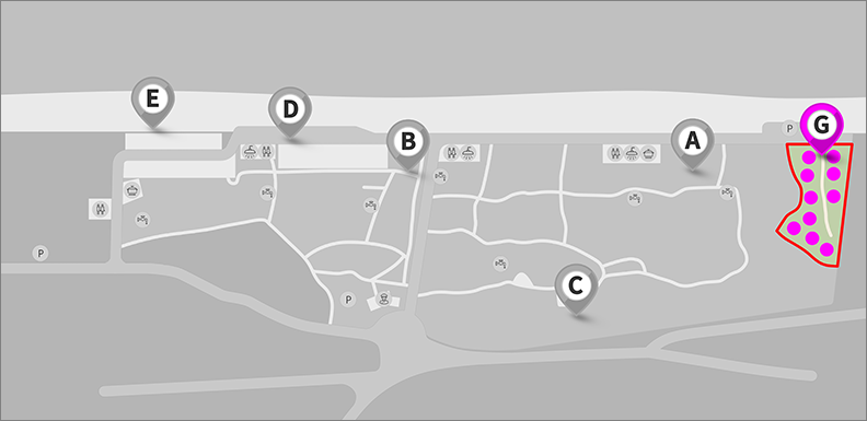 글램핑 G존 시설배치도