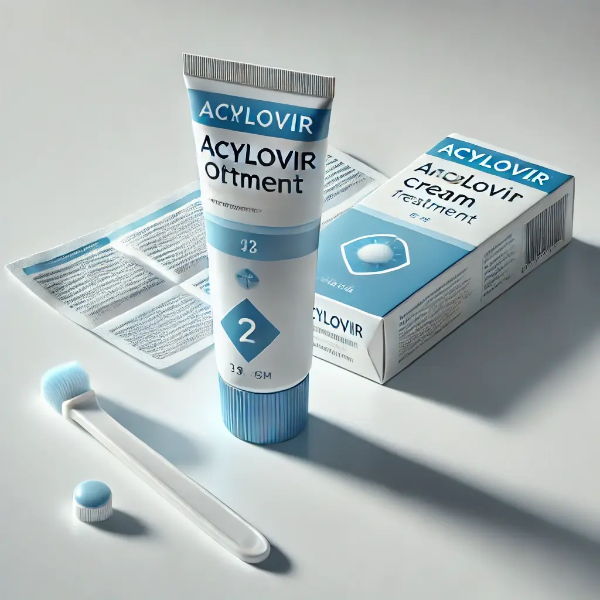 아시클로버 스타일의 입술포진 치료 연고 &ndash; 브러시와 설명서 포함된 제품 컷