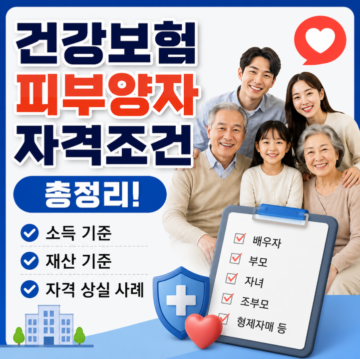 건강보험 피부양자 자격조건 총정리, 소득&middot;재산 기준 모르면 보험료 폭탄