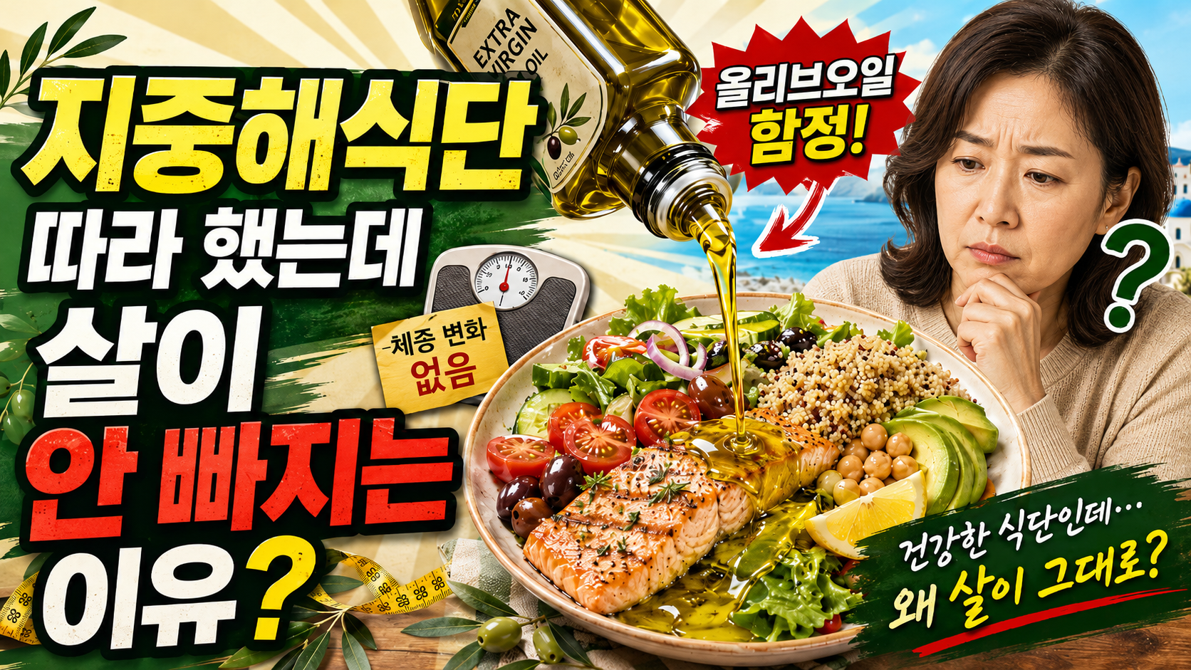 지중해식단 따라 했는데 살이 안 빠지는 이유, 올리브오일의 뜻밖의 함정