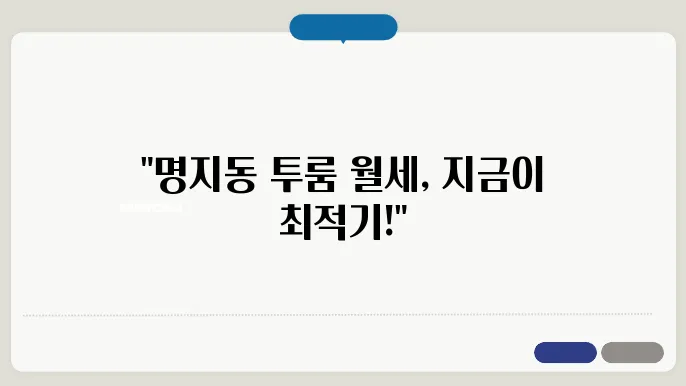 부산시 강서구 명지동 투룸 월세 시세, 가격비교