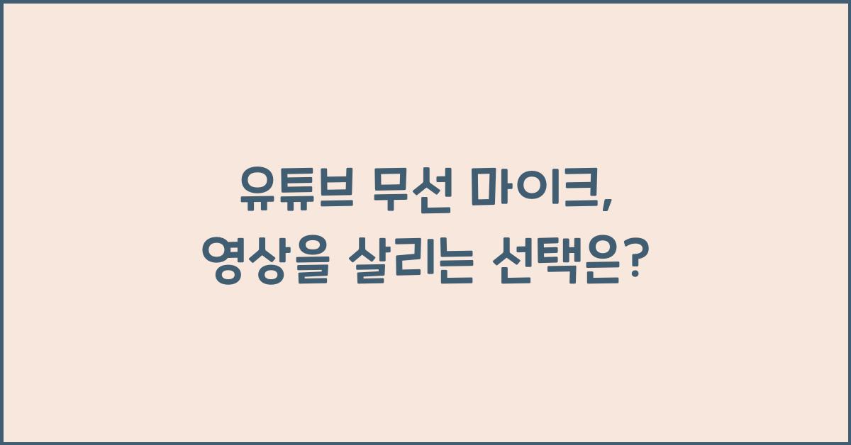 유튜브 무선 마이크