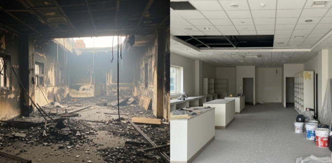 논산 화재청소 작업전후 사진 비교