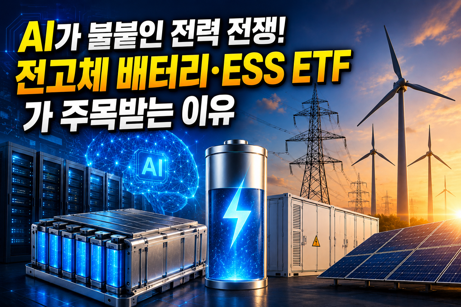 AI가 불붙인 전력 전쟁! 전고체 배터리&middot;ESS ETF가 주목받는 이유 관련 사진