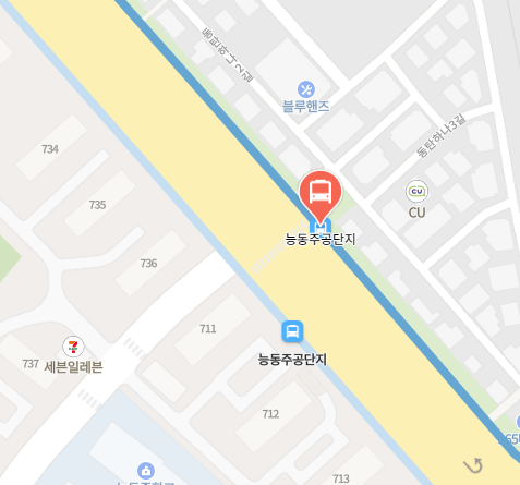 동탄 능동주공단지에서 인천공항 리무진 공항버스(8837번) 위치