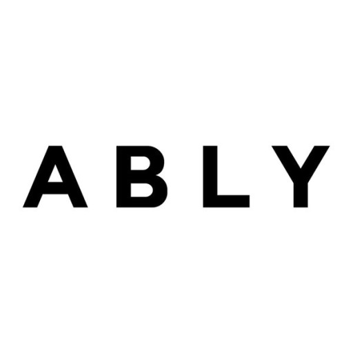 쇼핑몰 플랫폼 에이블리의 로고 사진이다.
&#39;ABLY&#39; 라고 간단 명료하게 적혀 있는 로고이다.