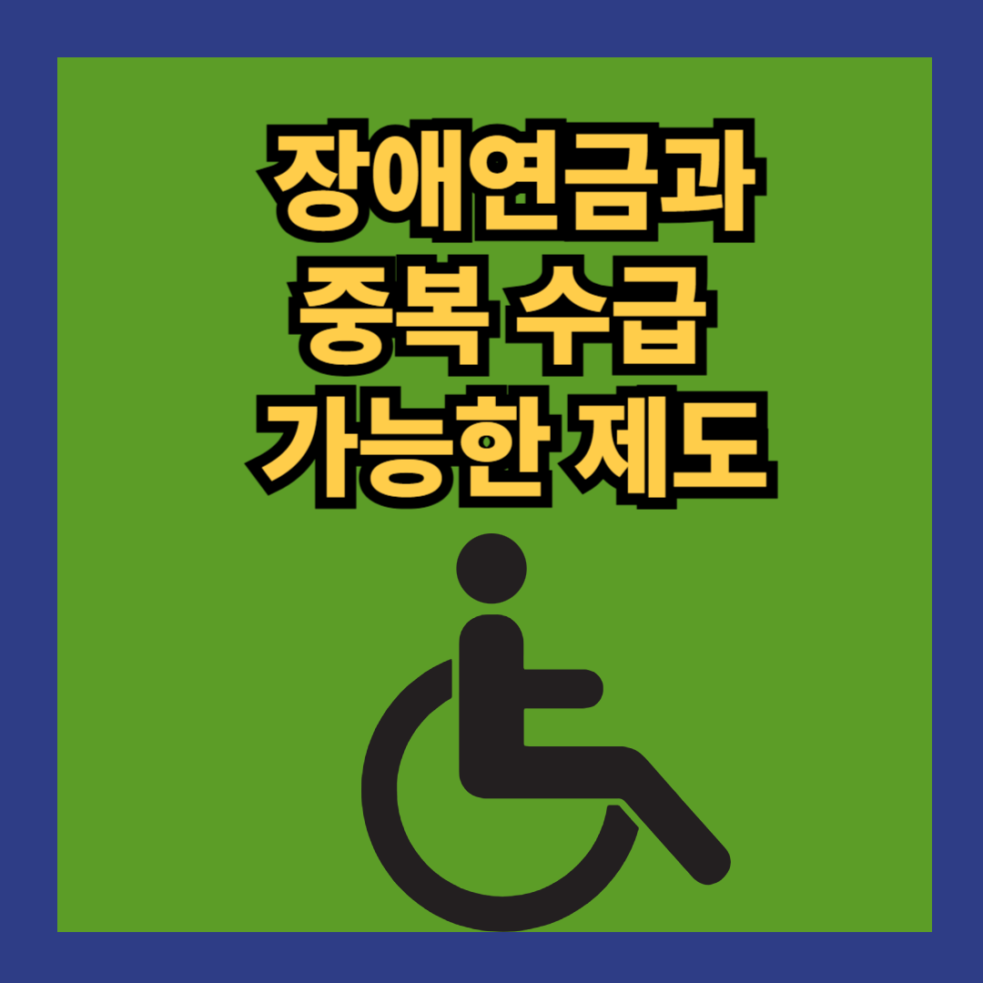 장애연금 중복수급 가능한 제도 안내