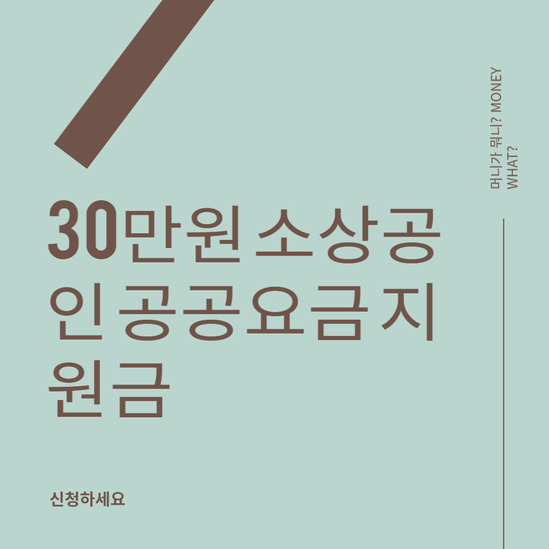 30만원 소상공인 공공요금 지원금