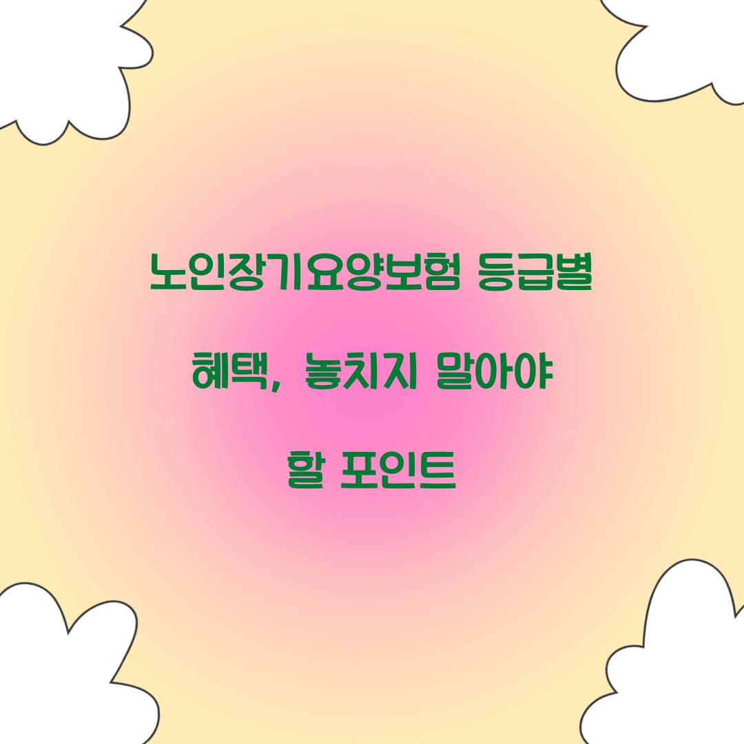 노인장기요양보험 등급별 혜택