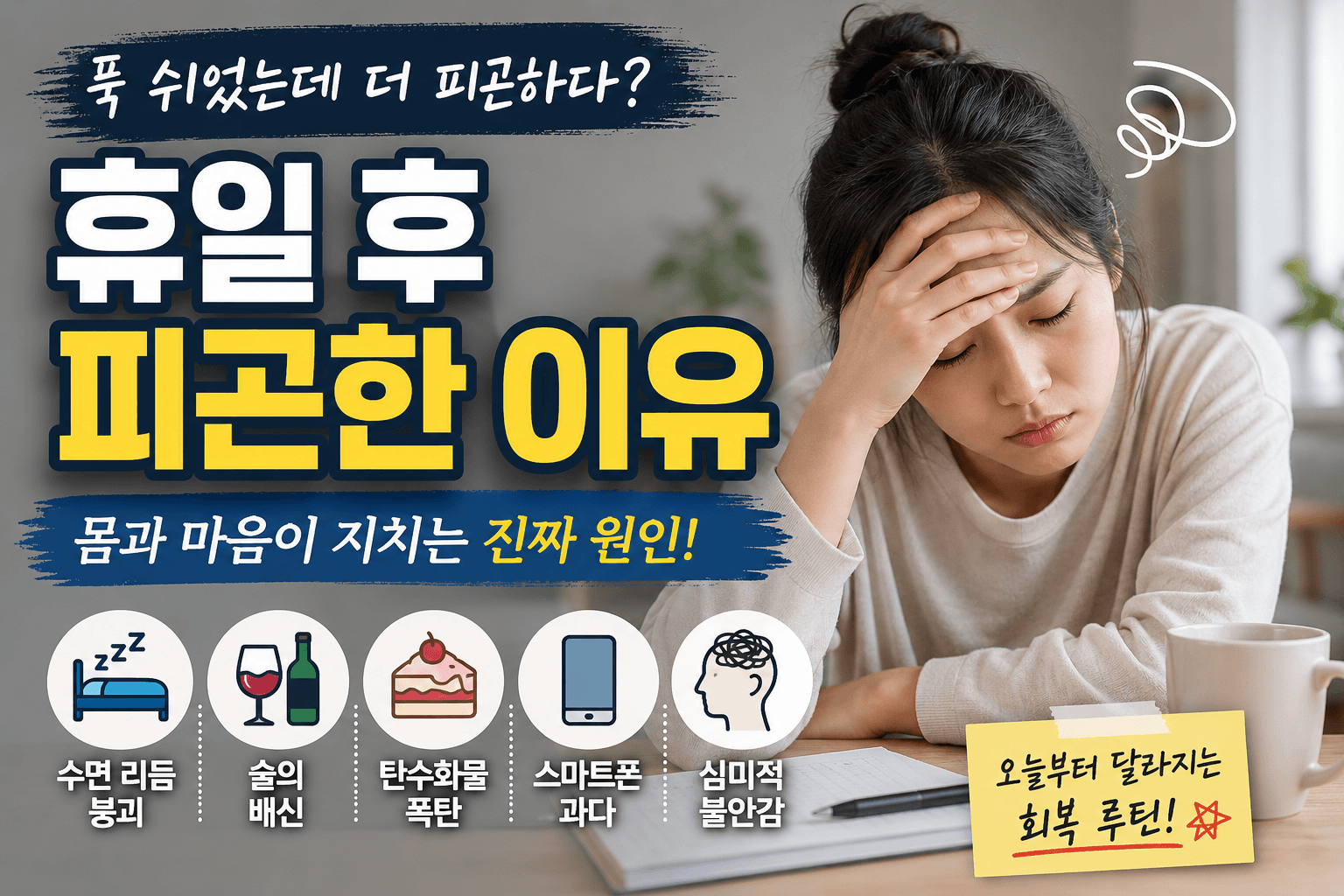 &ldquo;푹 쉬었는데 더 피곤하다?&rdquo; 휴일 후 몸이 무거운 진짜 이유