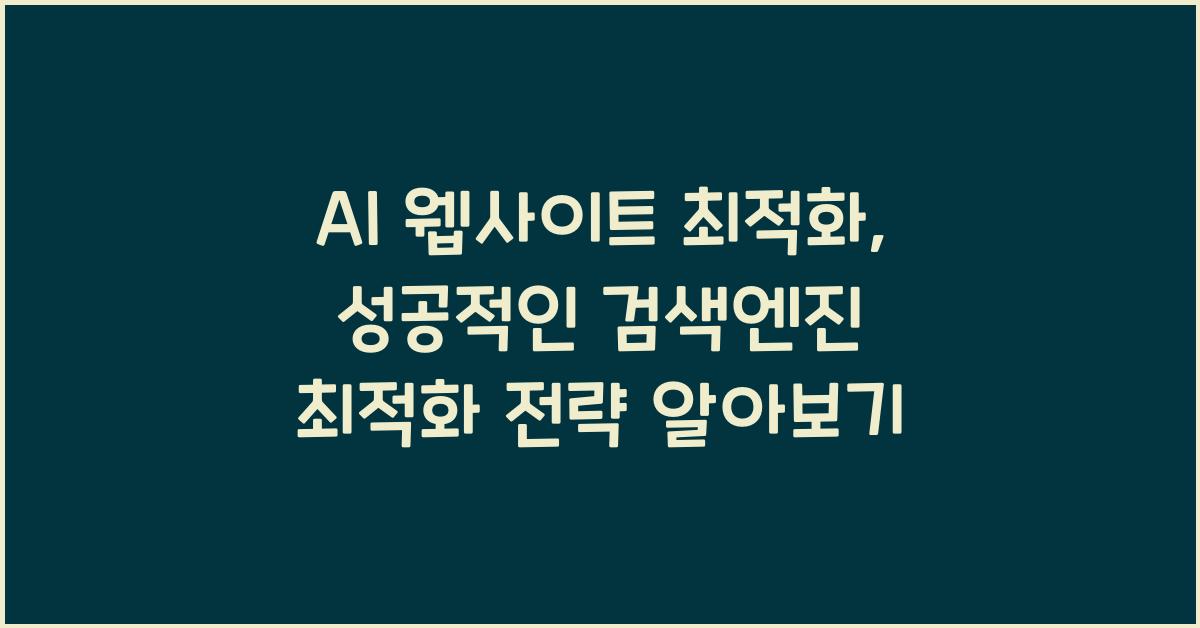 AI 웹사이트 최적화  