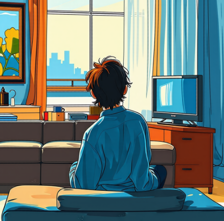 TV를 안보는 사람 일러스트