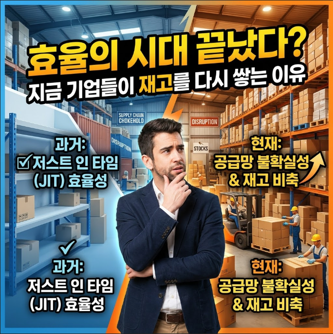 효율의 시대 끝났다? 지금 기업들이 재고를 다시 쌓는 이유