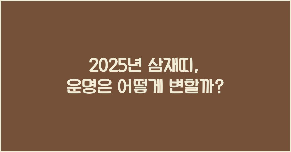 2025년 삼재띠