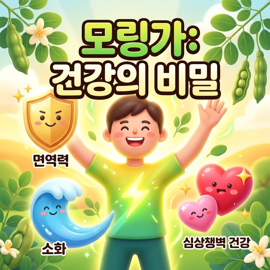 활력 넘치는 남녀 캐릭터와 함께 빛나는 마카 뿌리가 묘사된 3D 카툰 일러스트. '마카 활력!' 문구가 돋보이는 이미지.