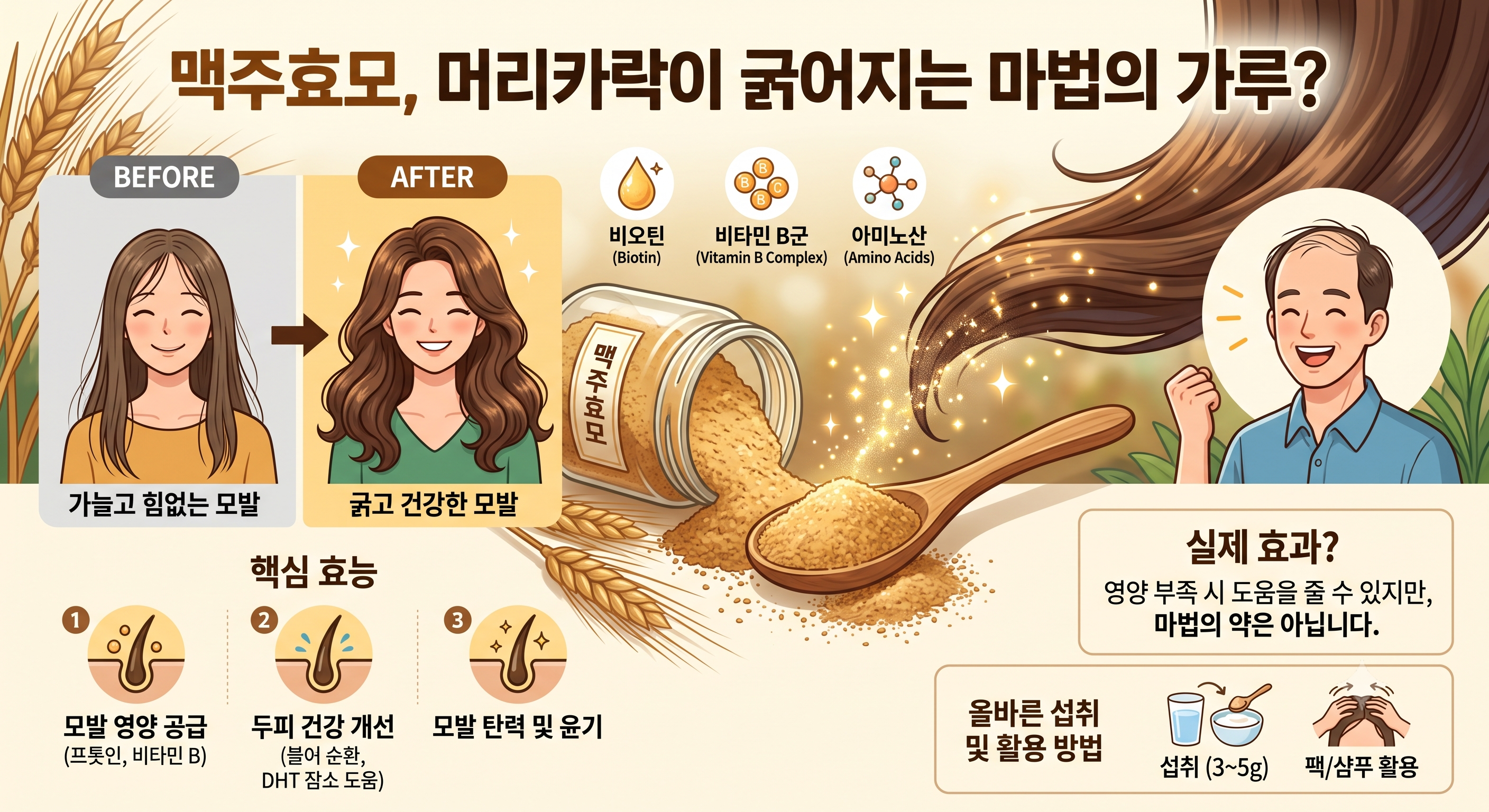 맥주효모 머리카락이 굵어지는 마법의 가루?