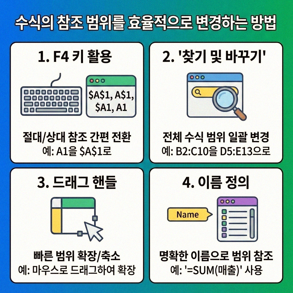 엑셀 수식 한 번에 수정하는 비법 공개