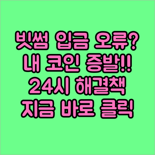 빗썸 비트코인 입금 오류 해결 방법과..