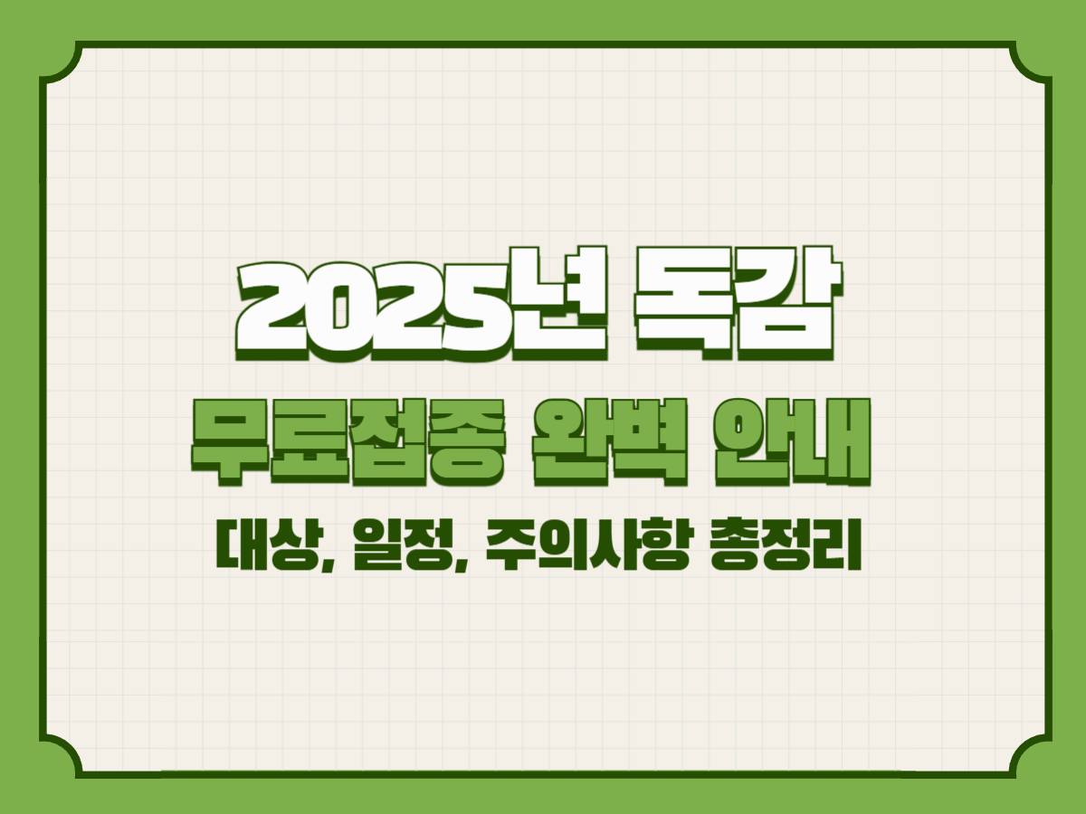 2025년 독감 무료접종 완벽 안내 – 대상, 일정, 주의사항 총정리