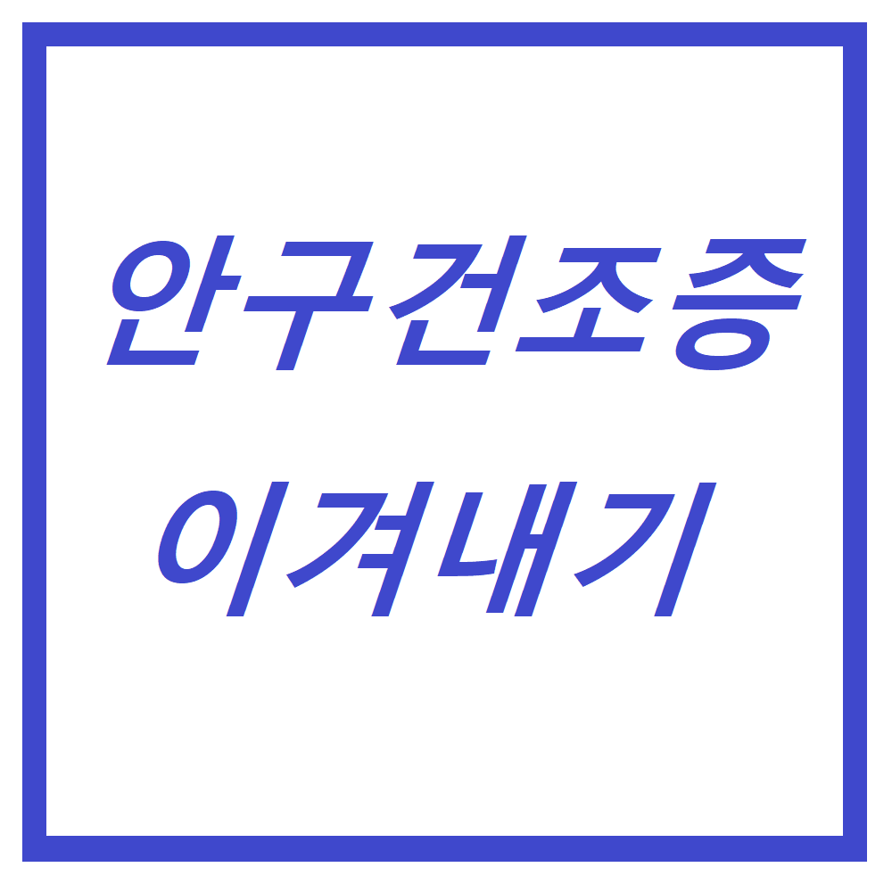 안구건조증 증상 치료 눈물샘