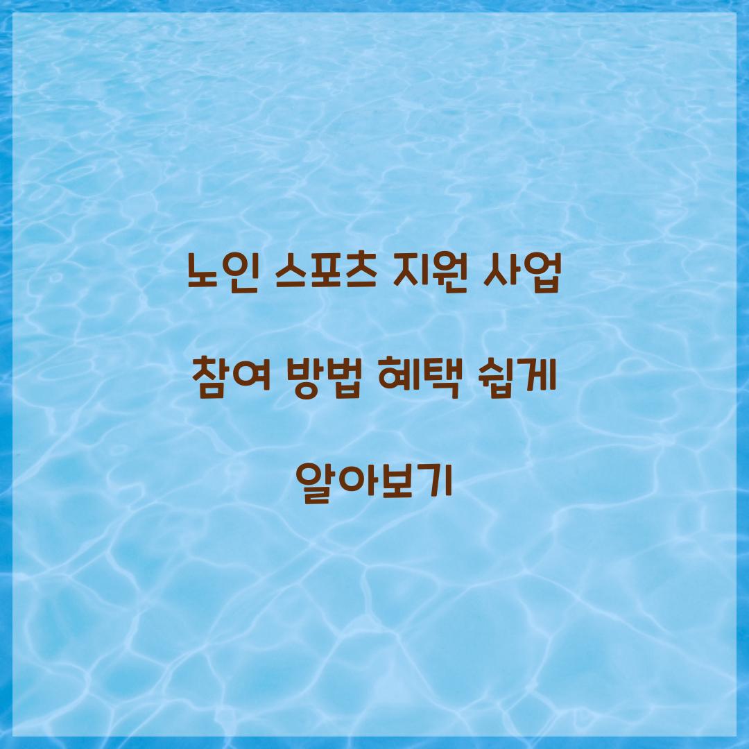 노인 스포츠 지원 사업