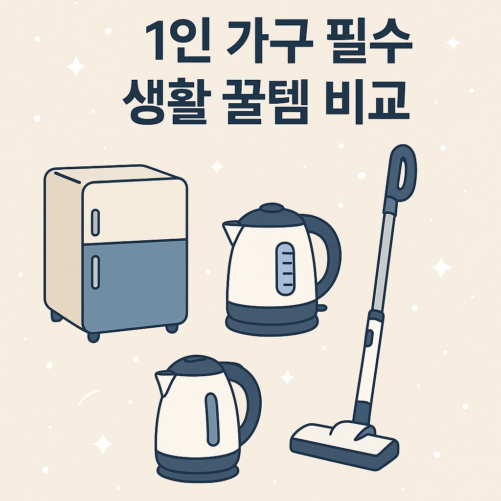 1인 가구 필수 생활 꿀템 비교, 소형 가전 가성비 분석