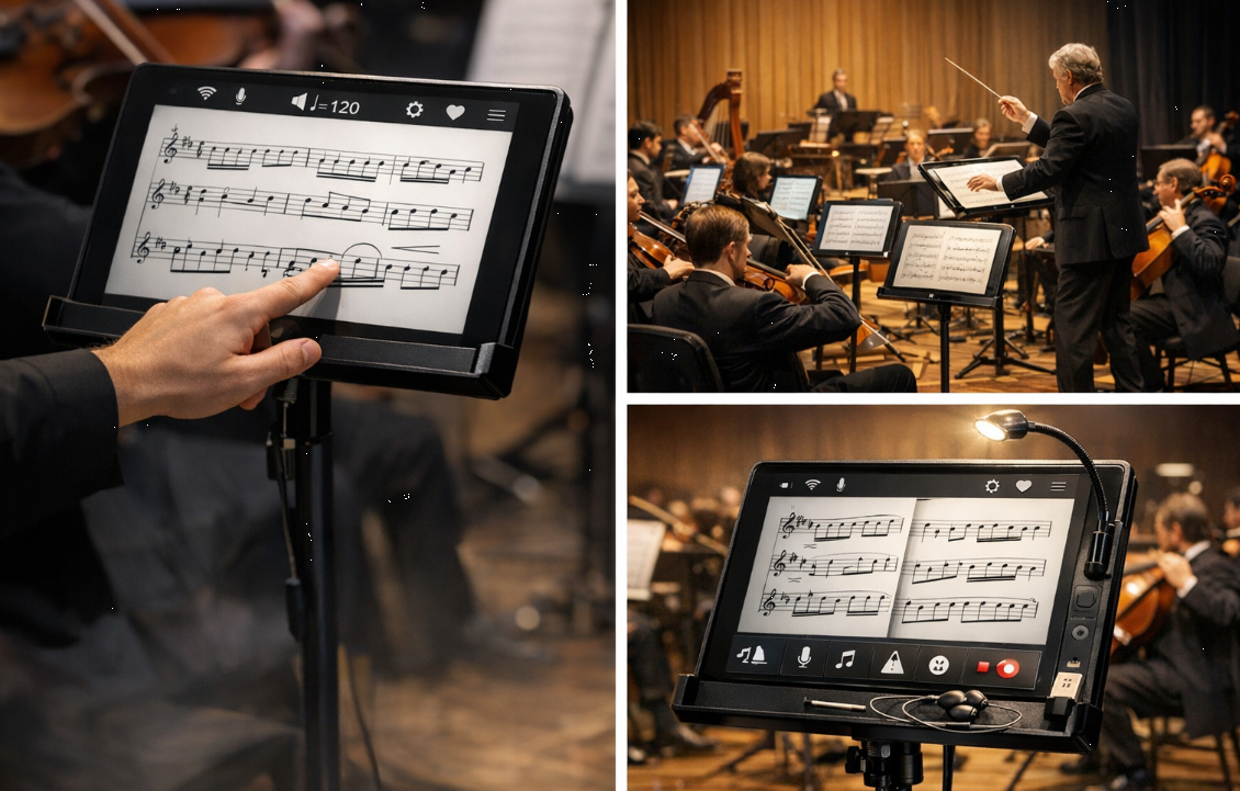 스마트 악보대와 오케스트라의 만남 관련 그림