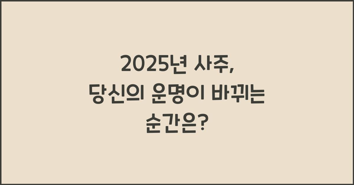 2025년 사주