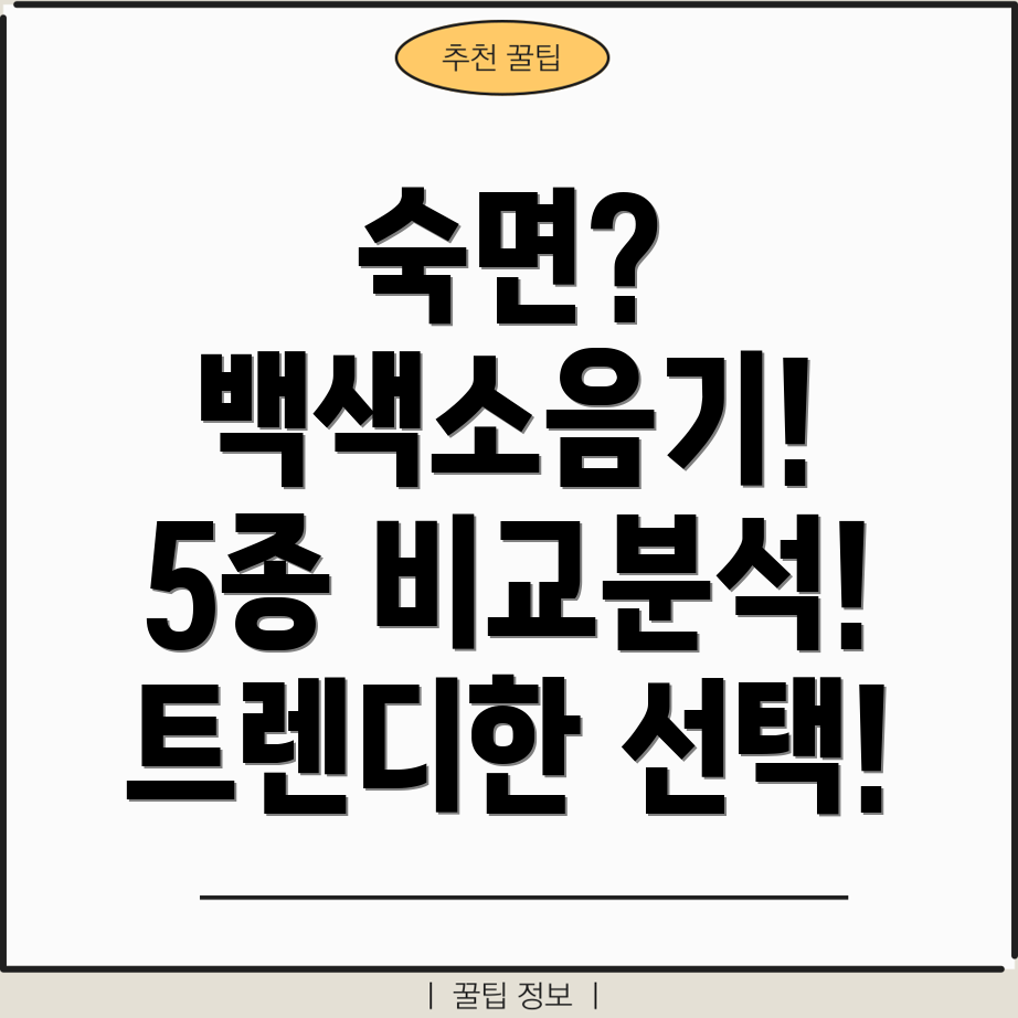 수면개선을위한트렌디한성인백색소음기5종분석