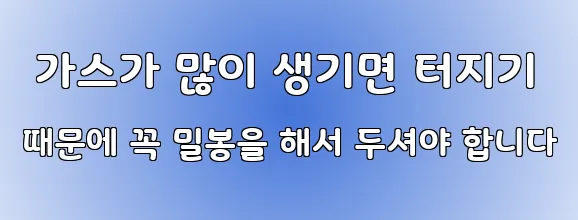 가스가 많이 생기면 터지기 때문에 꼭 밀봉을 해서 두셔야 합니다