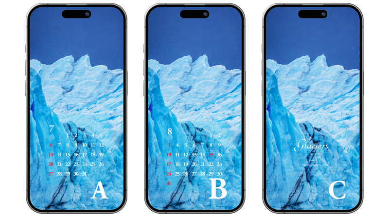 09 빙하 남색 배경 ABC - 2025년7월 아이폰배경화면