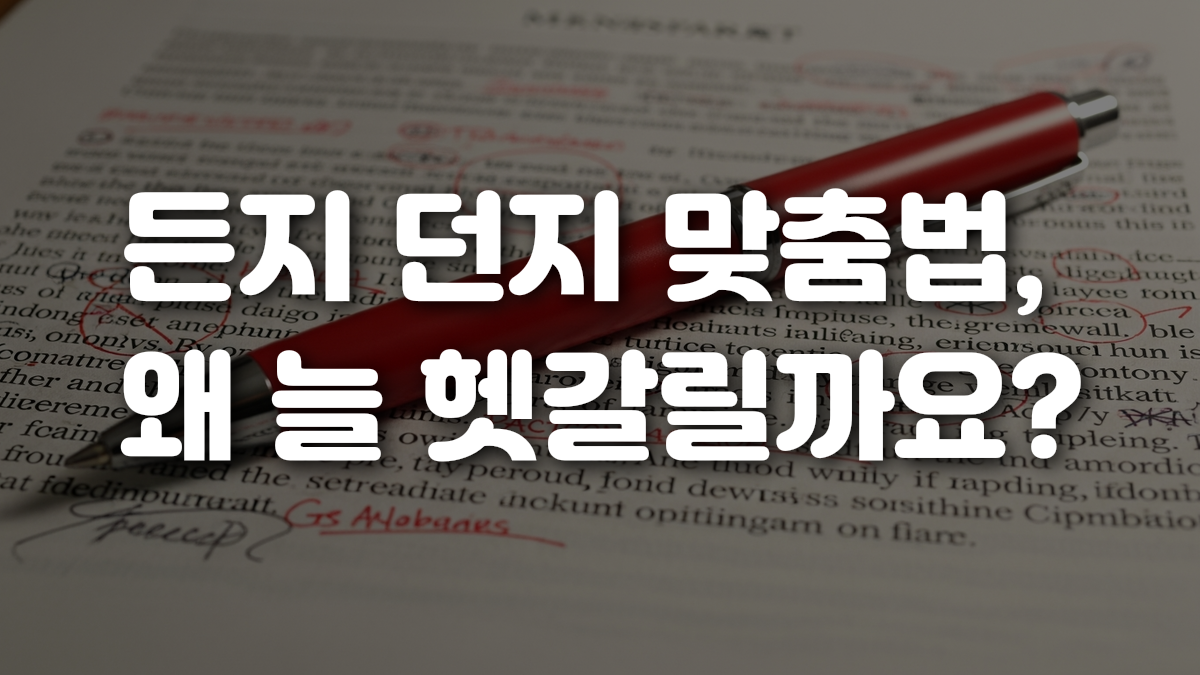 든지 던지 맞춤법 왜 늘 헷갈릴까요