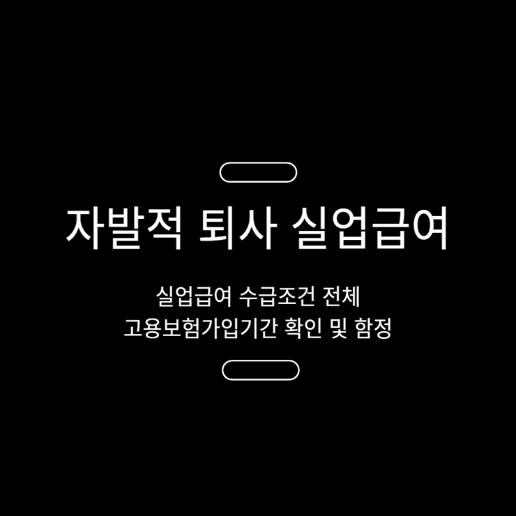 자발적 퇴사 실업급여