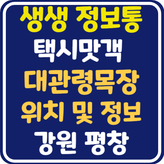 생생 정보통 대관령 목장 위치 및 정보 안내 : 택시맛객